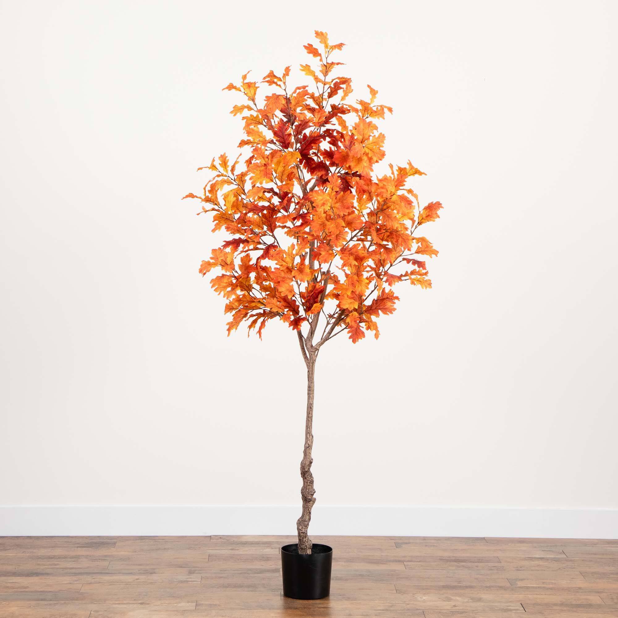 7ft. Potted Artificial Autumn Oak Tree